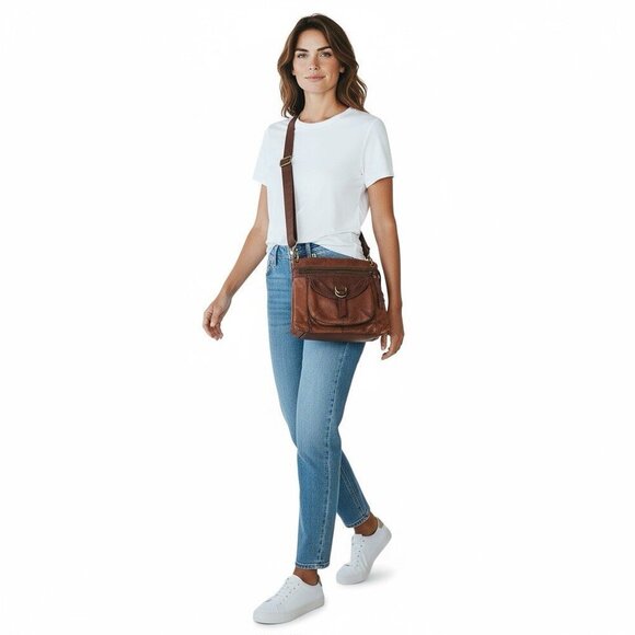 Fossil Sasha leather crossbody bag Tan Leather - Picture 2 of 4